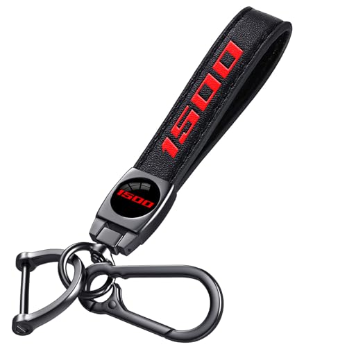 Annloysky Black Leather Metal Car Keychain Keyring Compatible with Dodge Challenger Durango SRT 1500 Cars Accessories