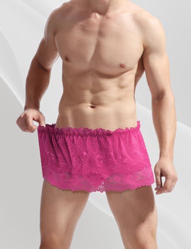 AUBIG Men's Sissy Sheer Mini Skirt Flowy Skirts Ruffle A-line Tulle Micro Skirts Sexy Sissy Crossdressing Lingerie Underwear4