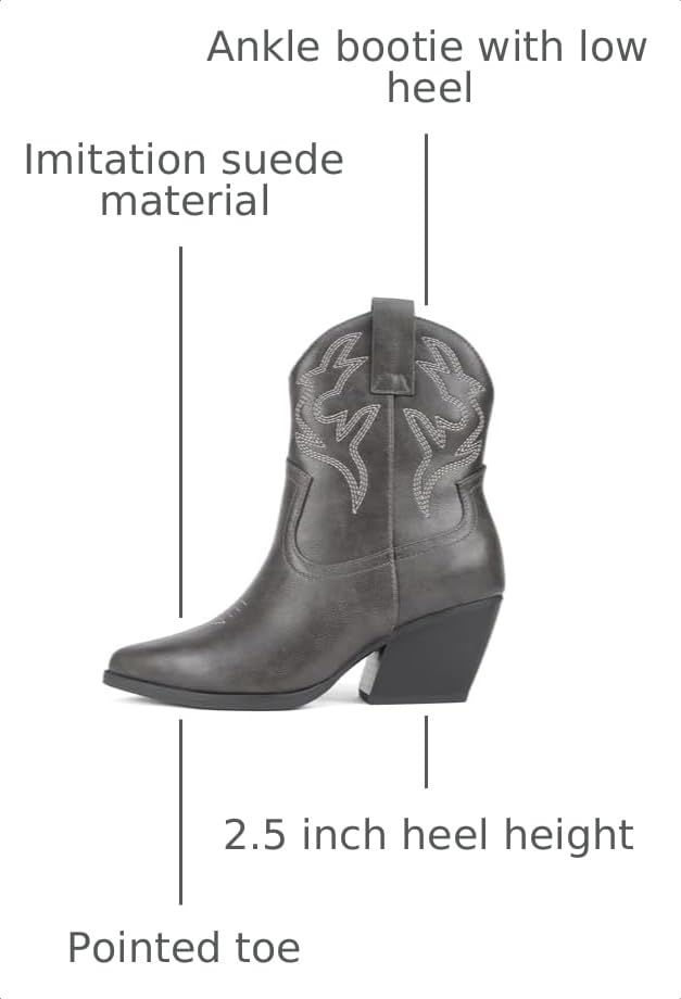 Image of Soda inchBLAZING inch ~ Women Western Bootie Pointe Toe with Low Heel (Wide Fit Available)