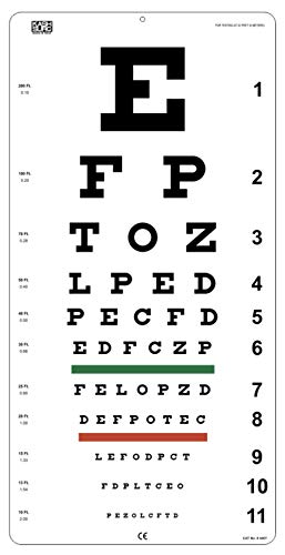 Snellen Distance Vision Eye Chart 20Feet