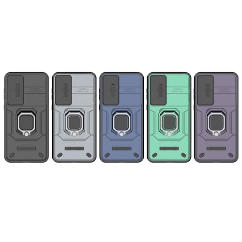 Image of CamShield Pro Case with Slide Camera Protection and Ring Stand Bumper Back Case Cover for Samsung Galaxy A55 5G (Black)