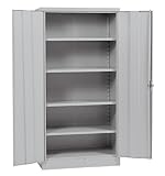 Sandusky Lee RTA7000-05 Dove Gray Steel SnapIt Storage Cabinet, 4 Adjustable Shelves, 72