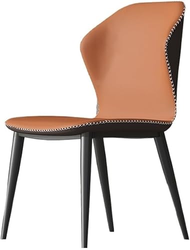 Sillas de comedor, Sillas de comedor modernas de mediados de siglo Sillas de cocina tapizadas sin brazos, Sillas para comedor (naranja)