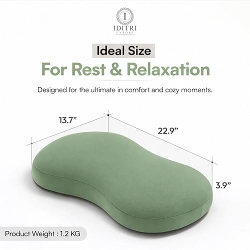 Image of Soft Cuddle Pillow, Breathable Material for Cooler Sleep, Ergonomic Bean Shape Neck Support Cushion, Stress-Free Relaxing Bedding for Side Sleeper, 23 X 14.9 X 3.8 Inch, Grey