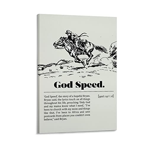 Poster Zach Bryan God Speed en toile de 50x75cm pour salon