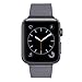 BELONGME Compatible with Apple Watch Band 44mm 42mm, Genuine Leather Replacement Strap Compatible with Apple Watch Series 4 (44mm) Series 3, Series 2, Series 1 (42mm), Sport & Edition (Space Gray)