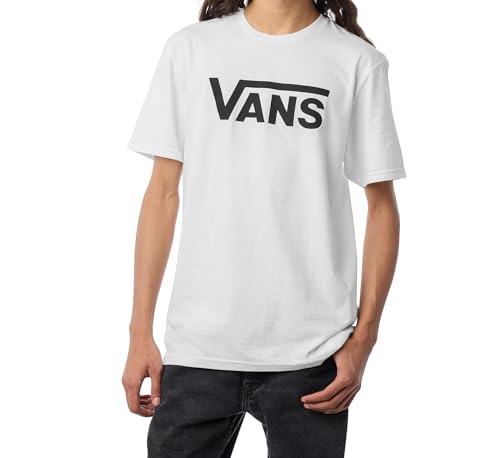 Vans Mens Classic Drop V Short-Sleeve Crew Tee White/Black Large