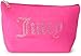 Juicy Couture Hot Pink Makeup Bag Cosmetics Organizer Travel Essentials Zip Top Wedge Velour Rhinestones