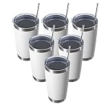 MUCHENGHY 20oz Stainless Steel Tumbler with Lid and Straw, Double Wall Vacuum Insulated Travel Coffe