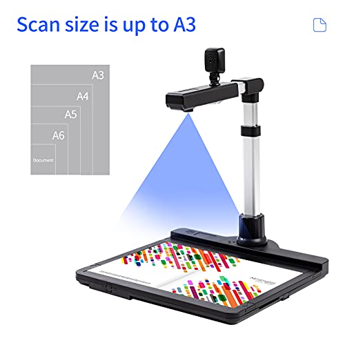Image of X1000 Document Camera Scanner A3 Capture Size Dual Camera USB2.0 High S ed Scanner with LED Light OCR Function Video Re ding Convert to PDF Format for Office Classroom Online Teaching Distance'