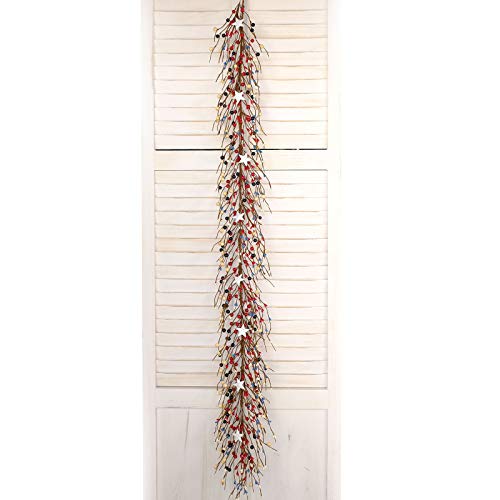 Idyllic 4Th Of July Independence Day Red Blue Berry Ring Garland 5Ft Patriotic Decorations Memorial Day Flag Day Veterans Day thumb #1