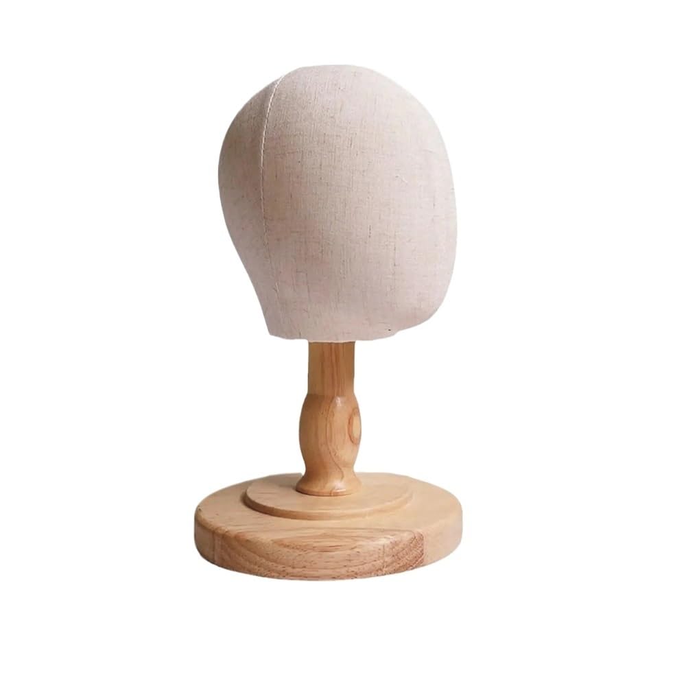 Wig Stand Perückenständer mit abnehmbarem Holzständer, Mehrzweck-Mannequinkopf-Hut-Displayhalter, Kuppelmodellkopf for den Haushaltssalon Wig Display Holder(50cm)