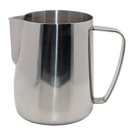 zoohot acciaio inossidabile bricco da latte - perfetto per macchine per caffè espresso, frittelle di latte, latte art (600 ml)