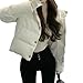 UEBHERV Women's Warm Outerwear Women's Thick Cotton Jacket Stand Collar Long Sleeve Warm Coat Casual Clothing Outerwear-A-XL