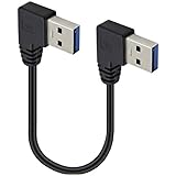 ✪ Conector 1: USB 3.0 tipo A macho de 90 grados en ángulo izquierdo. 2: USB 3.0 tipo A macho de 90 grados en ángulo izquierdo. Adecuado para su uso en lugares reducidos y protege los cables de daños debido a la flexión.