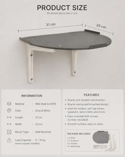 Image of BIOWAY Wall Stand for RO Water Purifier, Routers, Set-Top Box (Round)