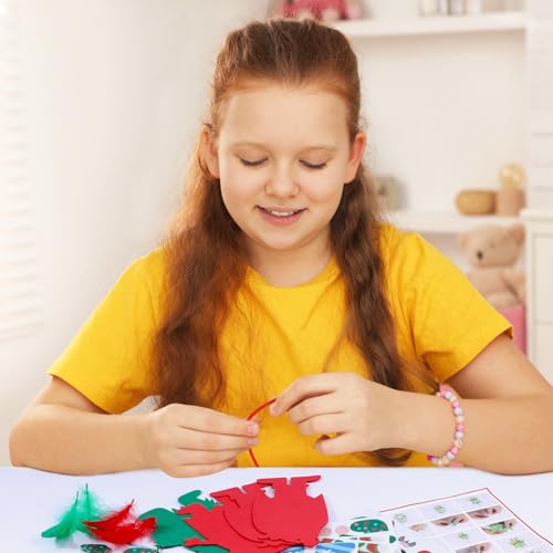 24 Sets Christmas Monster Craft Kits Winter Crafts DIY Monster Ornaments Decorations Art Sets Foam Monster Christmas Stickers Make Your Own Monster Set for Christmas Classroom Party Activities - Thumbnail 6