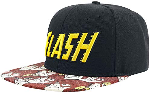 Bioworld Official Snapback- DC Comics Flash Halftone Snapback Hat One Size , Black , One Size