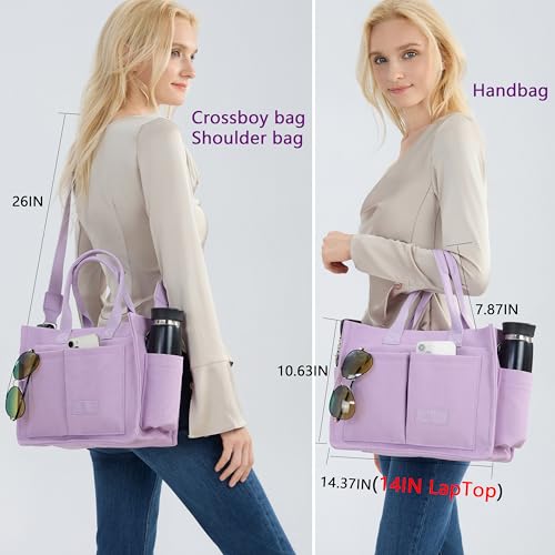 Image of ZHMO Canvas Tote Bag for Women,Women's Bags Crossbody Bags Work Laptop Tote Bag Large Handbags Purse for Travel Nurse Teacher
