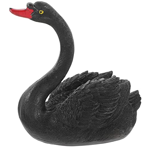 IWOWHERO Künstlicher Schwan Figur Lebendiges Schwan Garten Teich Rasenschwan -skulptur Ornament