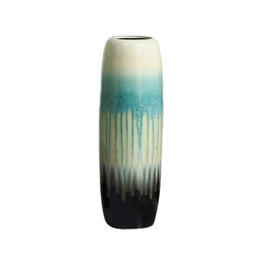 SnamicE Creative Large Ceramic Floor Vase Living Room Entrance Hotel Flower Arrangement Art Decoration Tv Cabinet Dried Flower Vase for Use in Home Office High 60Cm,