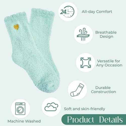 Image of American Trends Coral Fleece Cloud Fuzzy Socks Ultra-Soft Warm Sleep Socks Cozy Unisex Self-Care Gifts Boo Basket Stuffers