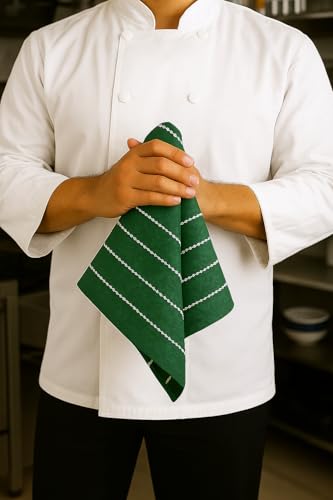 Image of Cotton Kitchen Hand and Lunch Towels - Solid Colors, Super Absorbent, 100% Cotton, Quick Dry, Multipurpose Dish Cloths for Home & Restaurant Use (Pack of 4, 18 X 24 Inches) (B.Green)