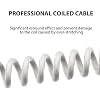 EPOMAKER Mix 1.8m Coiled Keyboard Cable, USB C to USB A TPU Cable for Mechanical Gaming Keyboard, with Detachable Metal Aviator for Custom Keyboard, White