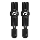 RJ-Sport Tieless Elastic Shoe Laces - Heavy Duty No Tie Shoelaces for Kids and Adult with Strong Lock and Speed Shoestrings (Black)
