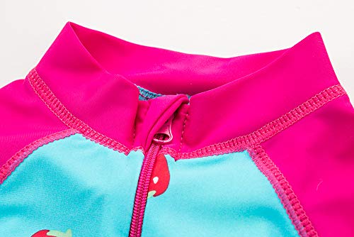 Acqua di Mare Maiô Bebê Menina Manga Longa Proteção UV 50 (BR, Idade, 12 Meses, Morango)