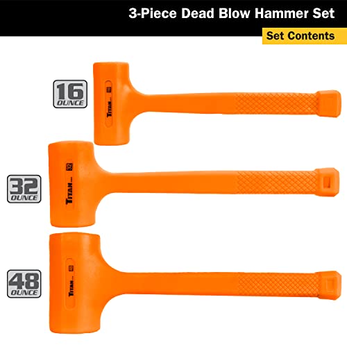 image for Titan 63143 3pc Dead Blow Hamemr Set, Orange, 16oz + 32oz + 48oz