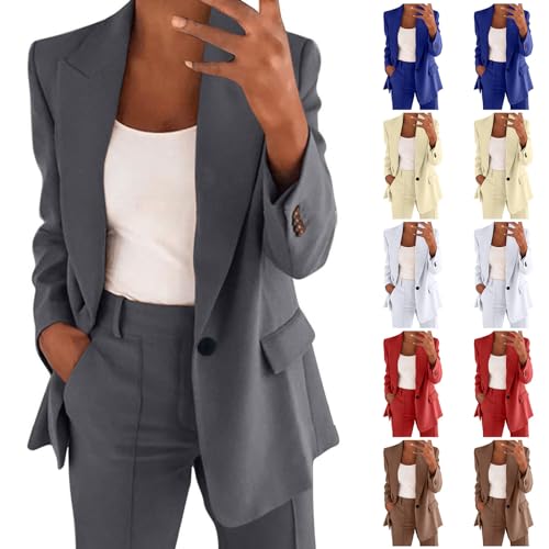 Blazer Sets Women 2 Piece Outfits Business Casual Outfits 2025 Dressy Casual Pant Suits Plus Size Wide Pants Suit Set, Pant Suits for Women, Women Suits for Work Professional, Office Sets Clothes