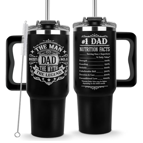 Gifts For Dad from Daughter Son Kids, Birthday Gifts for Daddy, Present for Dads, Dad Tumbler 40 Oz, Best Father Mug for Father Day, Cool Coffee Cup Ideas for Papa, Elderly Fathers, Step Daddy