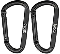 NEXAFIX – Schwarzer Edelstahl Karabiner M8 8 cm (2er-Pack) – Professionelle Qualität – Starker Karabinerhaken 250 kg für Schlüssel, Hundeleine, Camping, Hängematte, Fitness