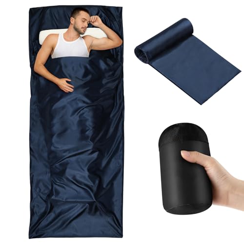Drap de Sac de Couchage, 220x90cm Sac de Couchage de Voyage Ultra Léger, Microfibre Sleeping Bag Sheet, Backpacker&rsquo;s Journey Drap, pour Voyage Camping Randonnée Auberges Hôtel Train