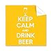 Quote Keep Calm and Drink Beer Yellow Cleaning Cloth Phone Screen Glasses Cleaner 5pcs