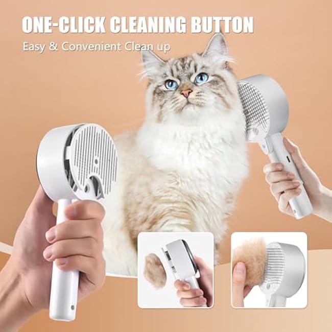 Cloud Care Cat Brush for Indoor Cat Steam Brush for Shedding Spritz Defur Comb for Cats Dogs Steam Brushes for Long Short Hair Cats Dogs Pet Steam Brushes for Massage Grooming Self-Cleaning-afPIeWRR