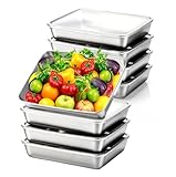 Recipientes de Acero Inoxidable para Almacenar Alimentos con Tapas, 8 Recipientes Apilables para Preparar Comidas, Bandeja...