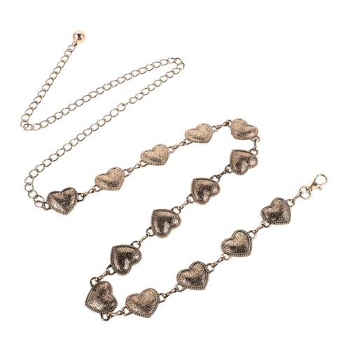 Vintage Heart Pendant Waist Chain Belt for Women Metal Waistband Jewelry Summer Festival Accessory Fashionable Body Chain for Dresses and Pants