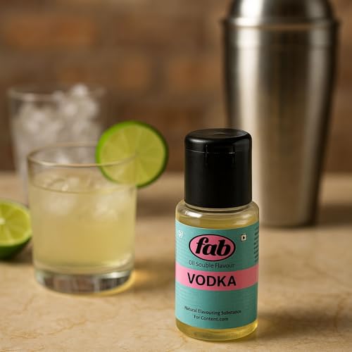 Image of Fab Vodka OS Food Flavour Essence 20ml | Oil Soluble Vodka Flavor for Chocolate, Bakery, Candy & Confectionery | Strong Concentrated Flavoring