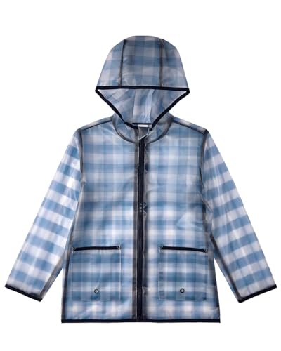 MeMoi Kids Checkmate Checkered Raincoat with Self-Storage Pouch