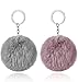 CHUANGOU 2 Pezzi Portachiavi da Donna con ciondoli in Peluche con Ganci in Lega per Borsa, Borsa, Borsa (Grigio, Rosa)