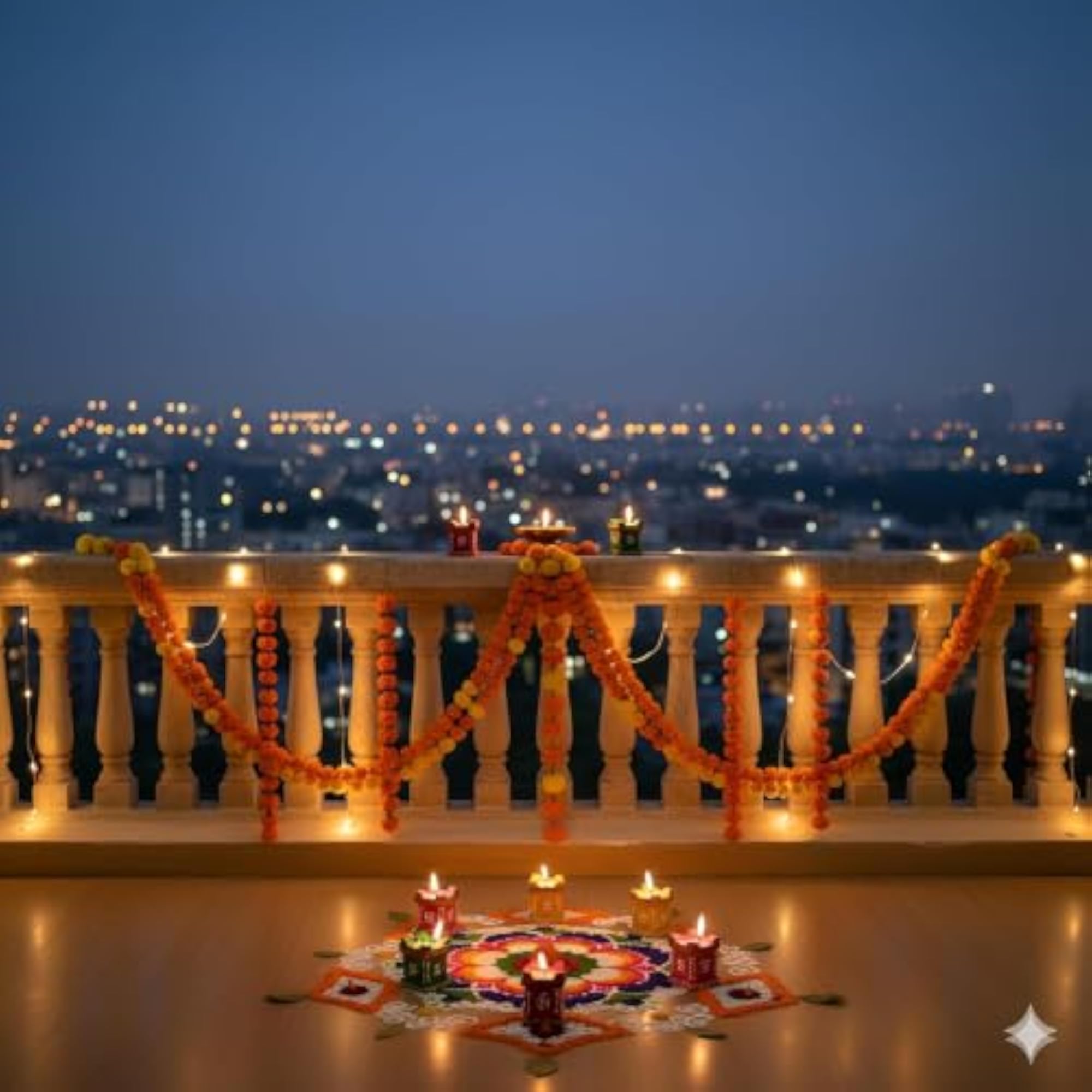 Tulsi Diya Decorative Candle Multicolour, Patchouli