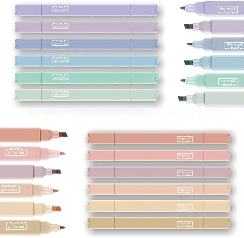 konket 12Pcs Aesthetic Cute Highlighters Bible Pastel Highlighters and Pens no bleed  Assorted Colors Highlighters for School Supplies and Office Journal DIY Home