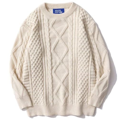 Aelfric Eden Pullover Damen Strickpullover Oversize Rundhals Zopfstrickpullover Knit Langarm Jumper Sweater Klassischer Elegant Vintage Pullover Apricot M Aelfric Eden Pullover Damen Strickpullover Oversize Rundhals Zopfstrickpullover Knit Langarm Jumper Sweater Klassischer Elegant Vintage Pullover Apricot M