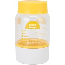 Plastic Butter Maker Cup with Sieve - 5.2 Inch Cream Separator Bottle for Homemade Butter, Shake to Make Kitchen Tool with Recipe Markings