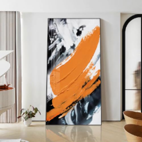 Peinture abstraite texture jaune sur toile haut de gamme avec cadre pour décoration murale