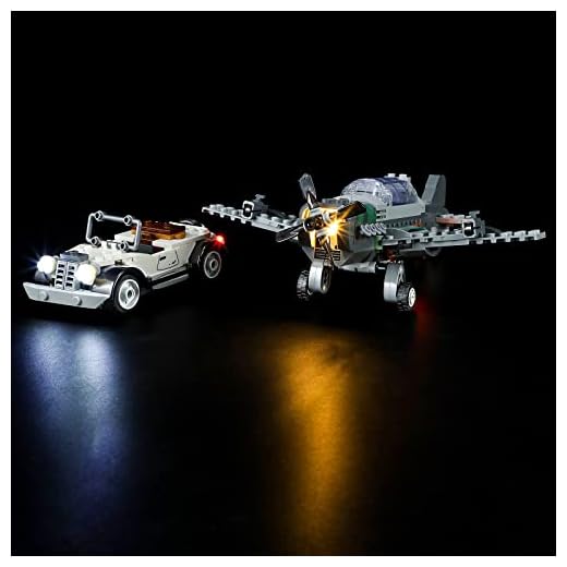 GEAMENT Kit de Luces LED Compatible con Lego Persecución del Caza (Fighter Plane Chase) - Conjunto de luz por Indiana Jones 77012 (Juego Modelo no Incluido)