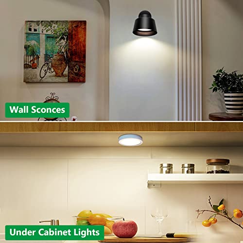 Aiboo Led Wall Sconce, Rechargeable Sconce Wall Light With Remote, Cordless Sconce Wall Lighting 360°Free Rotation, 3 Color Temperatures & Stepless Dimmable For Living Room, Bedroom, Hallway #TOP5