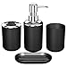 Produktbild Wunder 4 StüCk Plastik ZubehöR Set, Toiletten BüRste ZubehöR Set mit Zahn BüRsten Halter, Zahn BüRsten Becher (Schwarz)